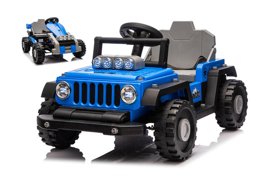 Transformers Ventura 2-i-1 barn elbil – Jeep & Gokart Blå