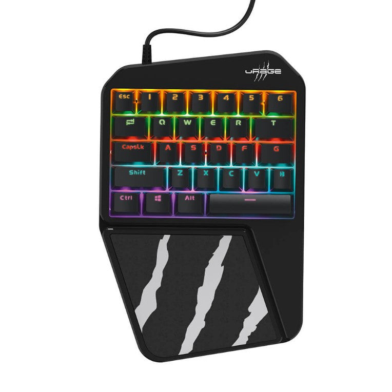 Enhands gaming tangentbord med snygg RGB belysning bakom knapparna