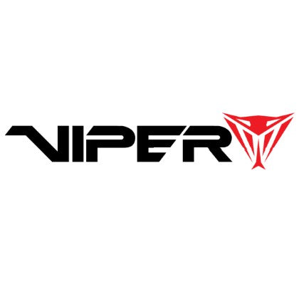 Logotype ifrån Viper Gaming med Svart font samt en röd orm med vit bakgrund