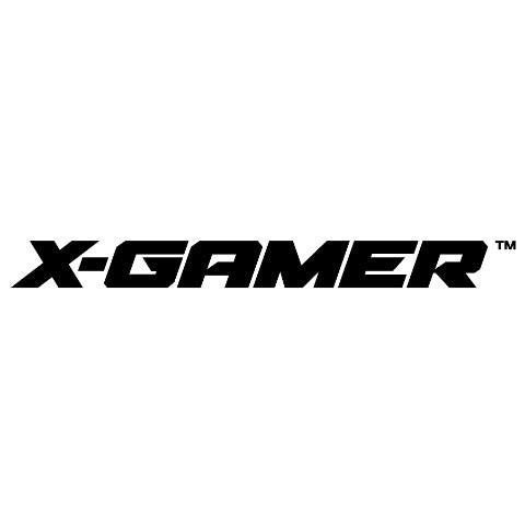 Logotype av märket x-gamer med svart font