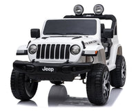 Jeep Wrangler Rubicon elbil för barn 4x4 – gummihjul, fjädring & fjärrkontroll | Vit
