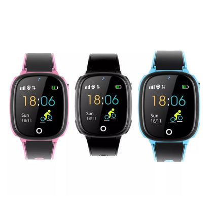 Smartwatch klocka framifrån för barn & vuxna GPS funktion 3färger svart, rosa & blå