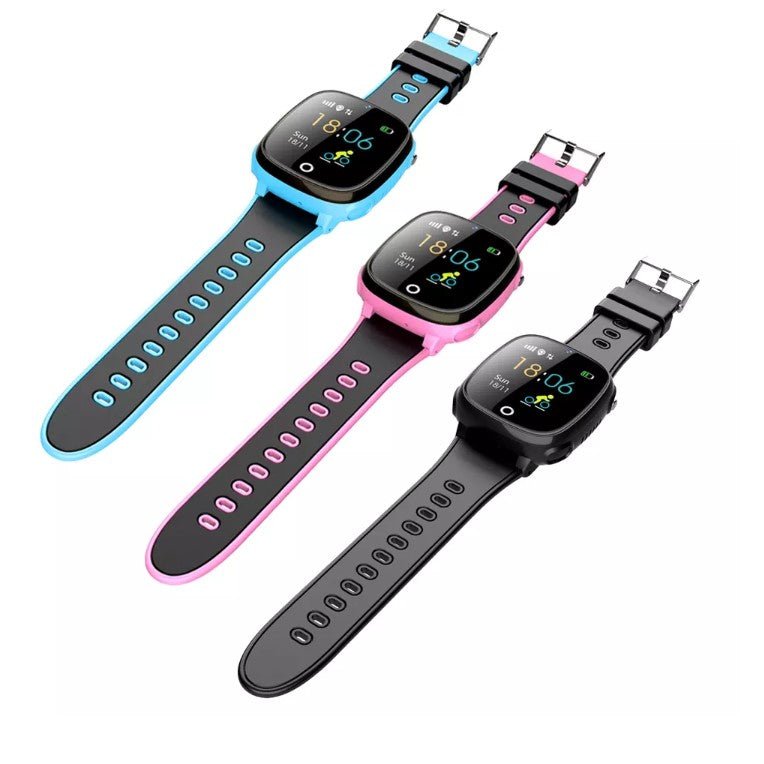 Smartwatch klocka för barn & vuxna GPS funktion 3färger svart, rosa & blå